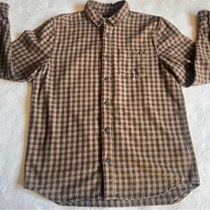 Vans Off The Wall Brown Checkered Flannel Shirt Men’s M Classic Fit